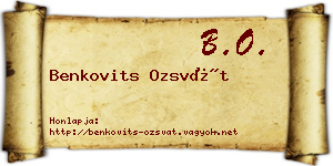 Benkovits Ozsvát névjegykártya